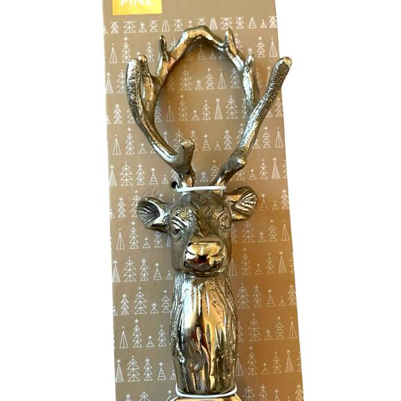34th & Pine Figural Deer Ice Scoop 12in Gold Tone Stag Reindeer Holiday Barware - Picture 3 of 9